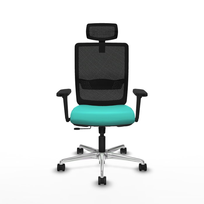 PIQUERAS Y CRESPO Silla de oficina Haches con mecanismo Sincro/Traslack Turquesa y Negro