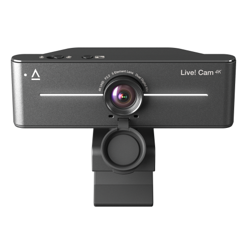 Creative Labs 73VF099000000 Webcam Live! Cam 4K UHD Plug-and-Play para Videollamadas y Transmisiones con Lente Gran Angular y Micrófonos Duales