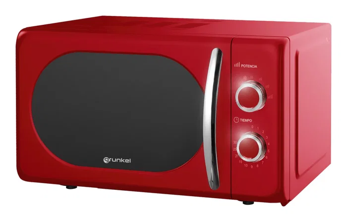 Grunkel MW-20ROJO Microondas Encimera Solo Microondas Rojo 20 Litros 700W 5 Niveles Potencia Tornamesa Giratoria