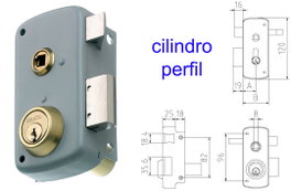 MCM Cerradura de sobreponer 2556BP- 60-IZQDA pintada cilindro perf