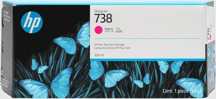HP Cartucho de tinta DesignJet 738 Magenta 300ml (676M7A) XL HP Cartucho de tinta DesignJet 738 Magenta 300ml (676M7A) XL