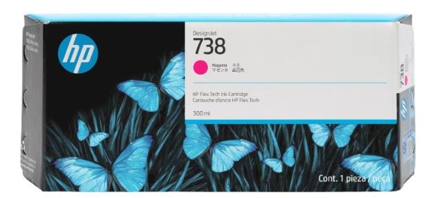 HP Cartucho de tinta DesignJet 738 Magenta 300ml (676M7A) XL HP Cartucho de tinta DesignJet 738 Magenta 300ml (676M7A) XL