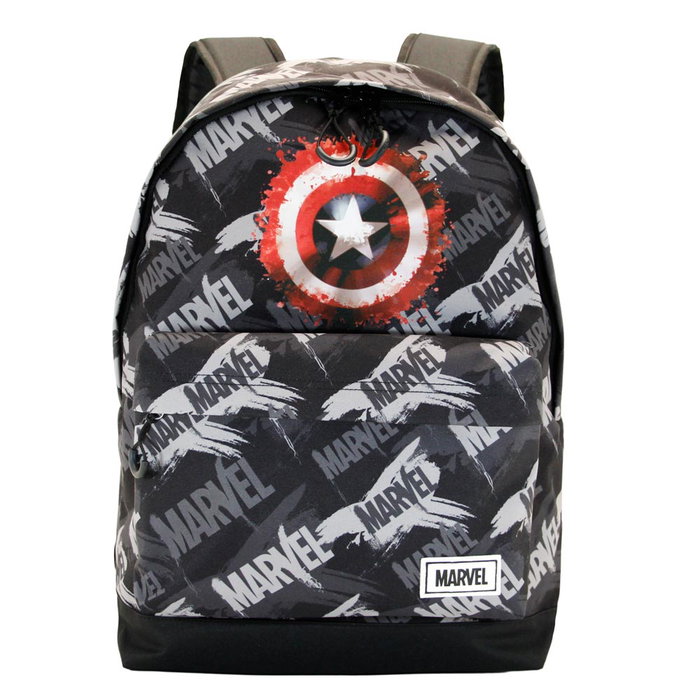 Marvel Capitán América Mochila Urbana Ligera HS FAN Scratches, Gris, 41x30x18 cm, 22L, Poliéster
