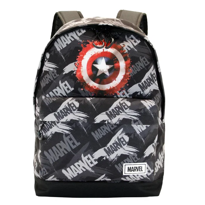 Marvel Capitán América Mochila Urbana Ligera HS FAN Scratches, Gris, 41x30x18 cm, 22L, Poliéster