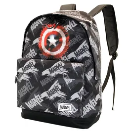 Marvel Capitán América Mochila Urbana Ligera HS FAN Scratches, Gris, 41x30x18 cm, 22L, Poliéster