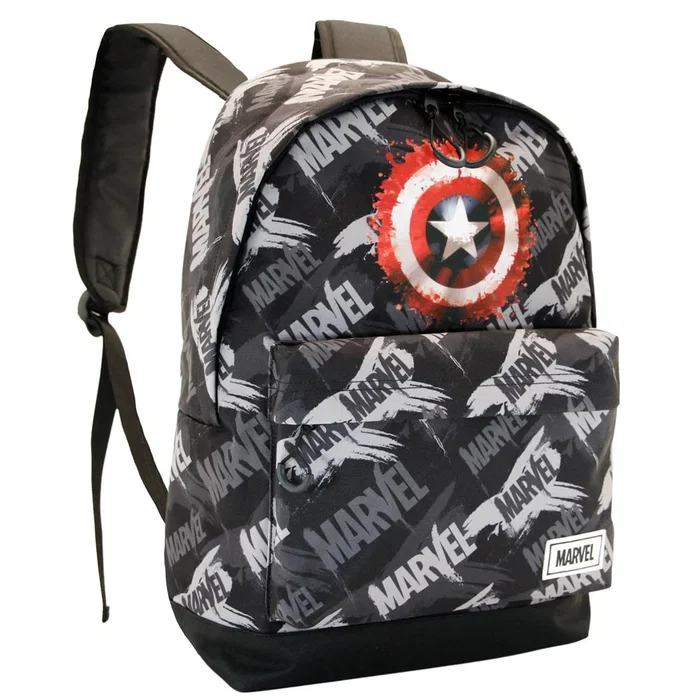 Marvel Capitán América Mochila Urbana Ligera HS FAN Scratches, Gris, 41x30x18 cm, 22L, Poliéster
