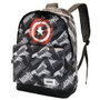 Marvel Capitán América Mochila Urbana Ligera HS FAN Scratches, Gris, 41x30x18 cm, 22L, Poliéster