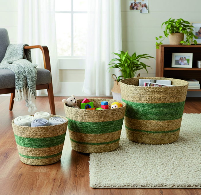 Inde Cesta Cónica Seagrass Almacenamiento 25 cm (24 Unidades)