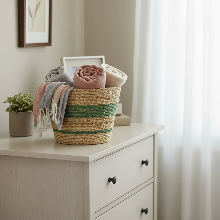 Inde Cesta Cónica Seagrass Almacenamiento 25 cm (24 Unidades)