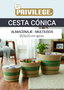 Inde Cesta Cónica Seagrass Almacenamiento 25 cm (24 Unidades)