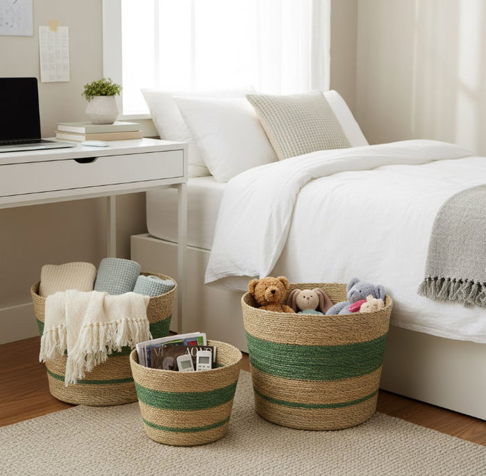 Inde Cesta Cónica Seagrass Almacenamiento 25 cm (24 Unidades)