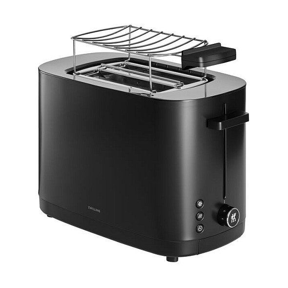 Zwilling 1026864 Toaster de 2 Rebanadas, Negro, Acero Inoxidable, 1800W, Función Descongelar y Recalentar, 5 Años de Garantía