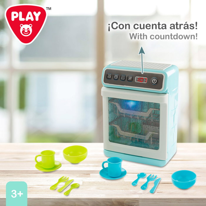 PLAY Lavavajillas de juguete eléctrico con luz, sonido y accesorios