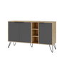 Hanah Home Clara Console - Roble, Antracita - Consola Moderna Elegante con Amplio Almacenamiento, Fabricada en Tablero de Partículas Melaminado de 18mm
