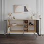 Hanah Home Clara Console - Roble, Antracita - Consola Moderna Elegante con Amplio Almacenamiento, Fabricada en Tablero de Partículas Melaminado de 18mm