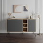 Hanah Home Clara Console - Roble, Antracita - Consola Moderna Elegante con Amplio Almacenamiento, Fabricada en Tablero de Partículas Melaminado de 18mm