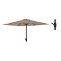 Parasol Jardín 300x248 cm con Tejido UPF+30 - Apertura por Manivela, Mástil Aluminio Ø48 mm Antracita, Color Taupe - Base no Incluida - No Apto para Lluvia