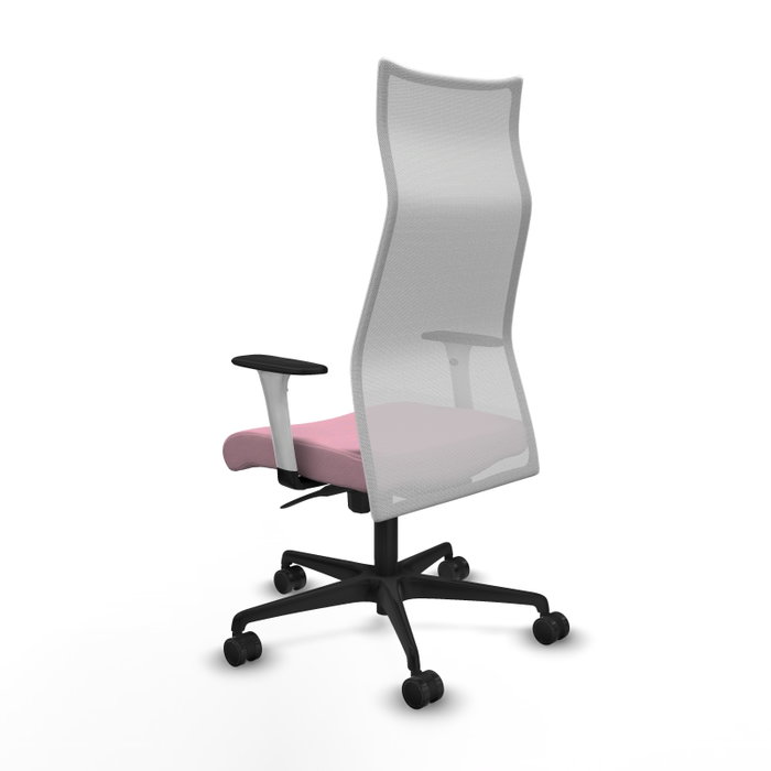 PIQUERAS Y CRESPO Sillón Albacete con mecanismo Sincro, Tela Rosa y Malla Blanca PIQUERAS Y CRESPO Sillón Albacete con mecanismo Sincro, Tela Rosa y Malla Blanca