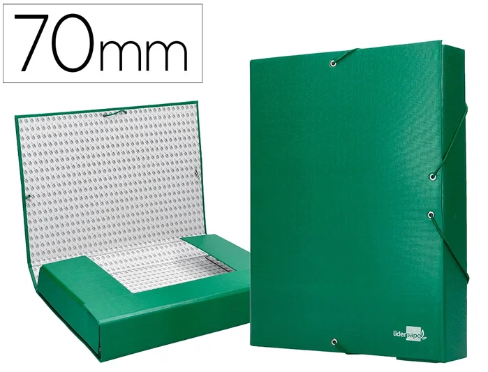 Liderpapel Carpeta para proyectos Folio verde con lomo de 70 mm Liderpapel Carpeta para proyectos Folio verde con lomo de 70 mm