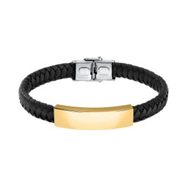 Sector Pulsera de Cuero Negro para Hombre SZV110