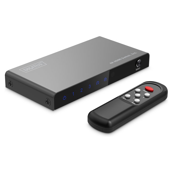 Digitus HDMI Switch 4x1 4K 60Hz HDCP 2.3 Selector de Fuente de Video 4 Entradas 1 Salida para TV, Monitor, Consola Digitus HDMI Switch 4x1 4K 60Hz HDCP 2.3 Selector de Fuente de Video 4 Entradas 1 Salida para TV, Monitor, Consola