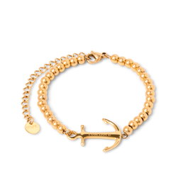 Tom Hope Pulsera Petite chain bracelet w/beads Gold Rosa