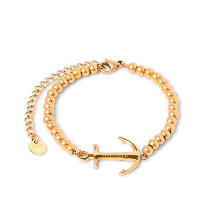 Tom Hope Pulsera Petite chain bracelet w/beads Gold Rosa Tom Hope Pulsera Petite chain bracelet w/beads Gold Rosa