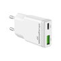 MEDIARANGE MRMA125 Cargador 30W 2 Puertos (1x USB-A/1x USB-C) GaN Blanco