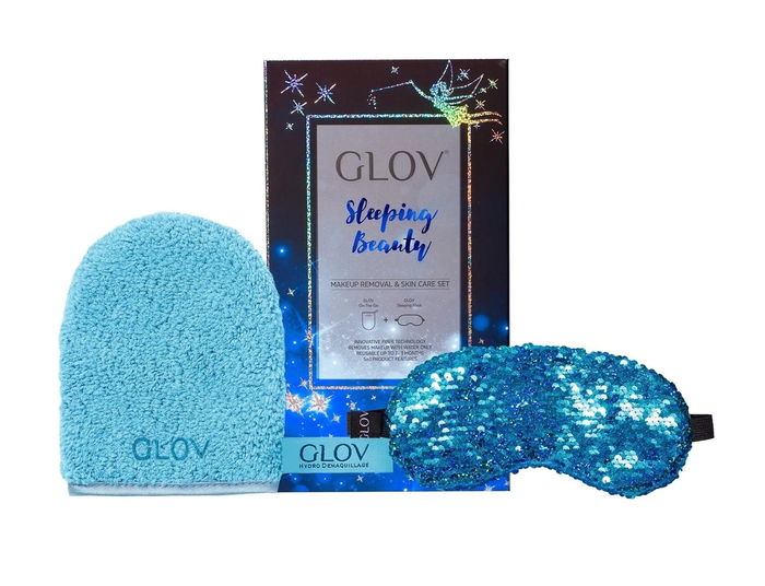 Sleeping Beauty Set Glov: Sleeping Beauty, Sleep Mask, Blue + Sleeping Beauty, Textile Makeup Remover Glove, Bouncy Blue