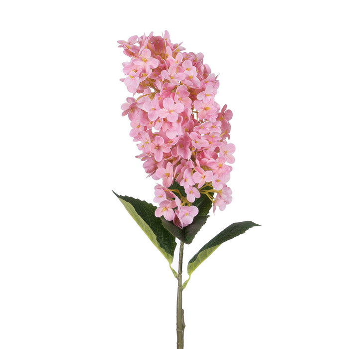 Flor Hortensia Rosa Tejido Decoración 74 cm (Set de 12)