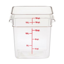 CAMBRO - 18SFSCW-135 - Recipiente cuadrado 17,2 L - 25,6 x 31 x 32 cm - Transparente (Tapa no incluida)