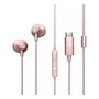 Energy Sistem EasyPods - Auriculares Intraurales con Micrófono, Conexión USB Tipo C, Control en Cable, Frecuencia 20-20000 Hz, 1.2 m, Color Oro Rosa