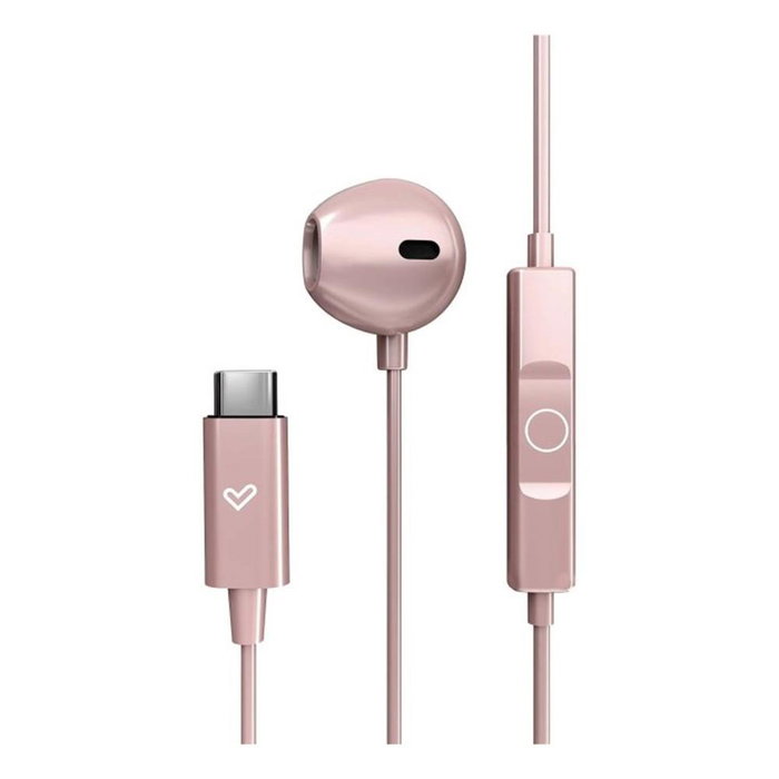 Energy Sistem EasyPods - Auriculares Intraurales con Micrófono, Conexión USB Tipo C, Control en Cable, Frecuencia 20-20000 Hz, 1.2 m, Color Oro Rosa