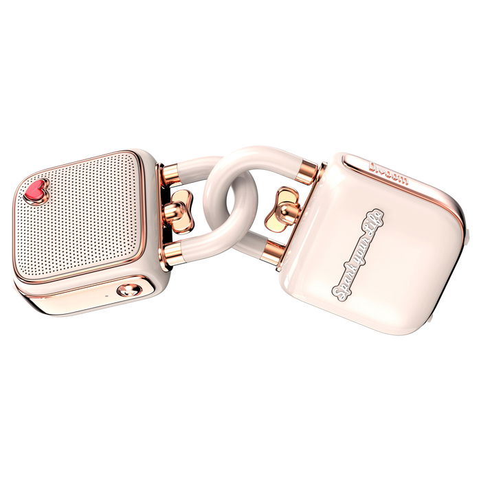 Divoom LoveLock Altavoz Bluetooth Portátil Rosa, 5W, 3.2 cm, 5h Autonomía, USB-C, Caja Regalo