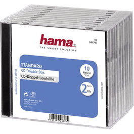 Hama Caja de CD Double Jewel Case Standard, 10 unidades