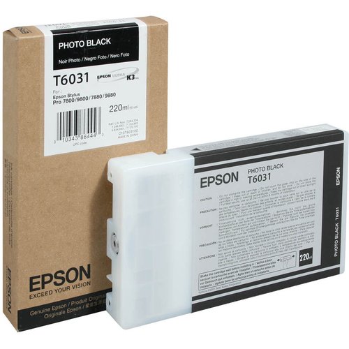 Epson Cartucho de Tinta Photo Black T603100 de 220 ml para Stylus Pro 7800/7880/9800/9880 Epson Cartucho de Tinta Photo Black T603100 de 220 ml para Stylus Pro 7800/7880/9800/9880