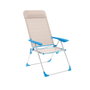 Marbueno Silla Plegable 5 Posiciones Aluminio Beige/Azul
