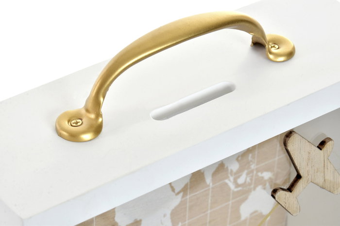 DKD Home Decor Hucha Travel Blanco MDF y Metal