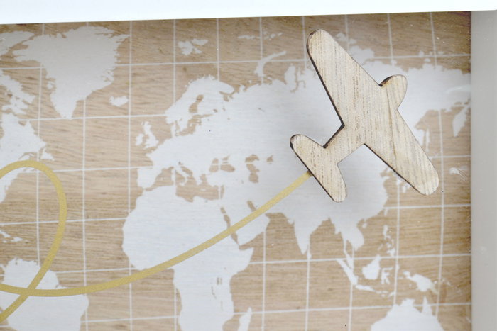 DKD Home Decor Hucha Travel Blanco MDF y Metal