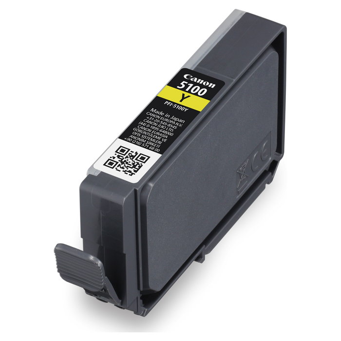 Canon PFI-5100 Cartucho de Tinta Amarilla, 14.4 ml, Compatible con imagePROGRAF PRO-310 y Serie PFI-5100, Pack Individual, Tinta Original