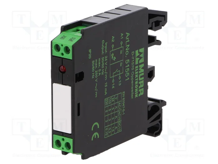 MURRELEKTRONIK RMM11/24 Relé de instalación monoestable 24VAC/24VDC 5A MURRELEKTRONIK RMM11/24 Relé de instalación monoestable 24VAC/24VDC 5A