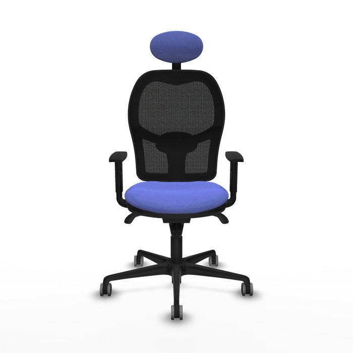 PIQUERAS Y CRESPO Silla de oficina Jorquera con mecanismo Sincro, Tela Azul claro y Malla Negro PIQUERAS Y CRESPO Silla de oficina Jorquera con mecanismo Sincro, Tela Azul claro y Malla Negro