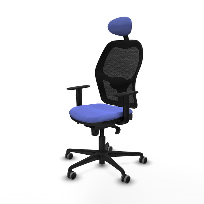 PIQUERAS Y CRESPO Silla de oficina Jorquera con mecanismo Sincro, Tela Azul claro y Malla Negro PIQUERAS Y CRESPO Silla de oficina Jorquera con mecanismo Sincro, Tela Azul claro y Malla Negro
