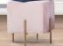 DKD Home Decor Reposapiés de Terciopelo Rosa y Metal Negro