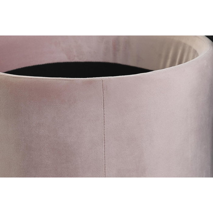 DKD Home Decor Reposapiés de Terciopelo Rosa y Metal Negro DKD Home Decor Reposapiés de Terciopelo Rosa y Metal Negro