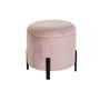 DKD Home Decor Reposapiés de Terciopelo Rosa y Metal Negro