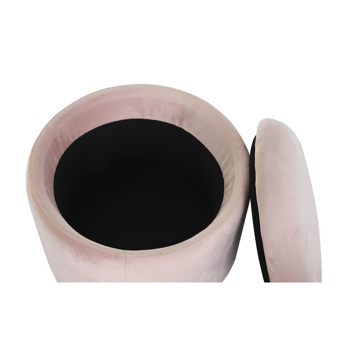 DKD Home Decor Reposapiés de Terciopelo Rosa y Metal Negro DKD Home Decor Reposapiés de Terciopelo Rosa y Metal Negro