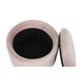DKD Home Decor Reposapiés de Terciopelo Rosa y Metal Negro