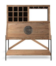 DKD Home Decor Mueble Bar Oriental 45 x 145 x 120 cm Acacia y Metal