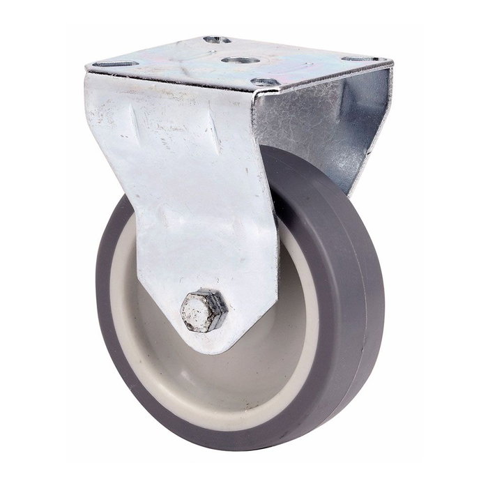 Ruedas Alex Rueda Fija Gris Poliamix Goma Placa Eje Liso Carga Máx. 60 kg Ø 8 cm Ruedas Alex Rueda Fija Gris Poliamix Goma Placa Eje Liso Carga Máx. 60 kg Ø 8 cm